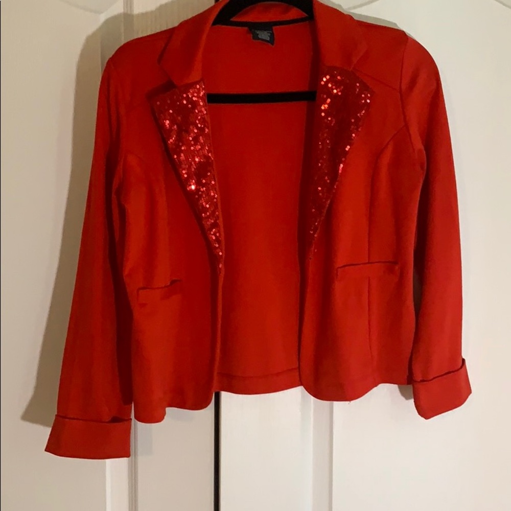 Red blazer with a bit of sequenced